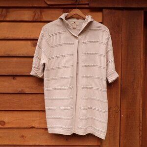 Woolrich Women's Cotton Short Sleeve Hooded Cardigan One Button Sweater. XL